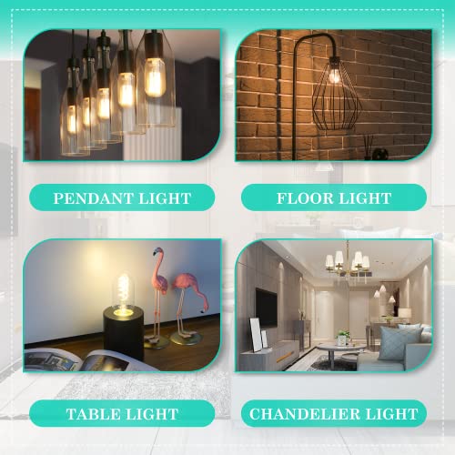 Amdtu Non-Dimmable Edison Bulbs 40 Watt 2700K Soft White, Super Thin Spiral Filament Vintage Led Light Bulbs 2 Pack, T45 Incandescent Tubular Bulb 40W Equivalent, Clear Glass 4W 120V E26 Base #TOP7