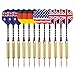 REEHUT Steel Tip Darts with Aluminum Shafts, Brass Barrels,12 Pack Stainless Steel Needle and Protective Cover for Professionals and Amateurs
