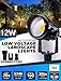 SUNVIE 12W Low Voltage LED Landscape Lights with Connectors, Outdoor 12V Super Warm White (900LM) Waterproof Garden Pathway Lights Wall Tree Flag Spotlights with Spike Stand (10 Pack with Connector)