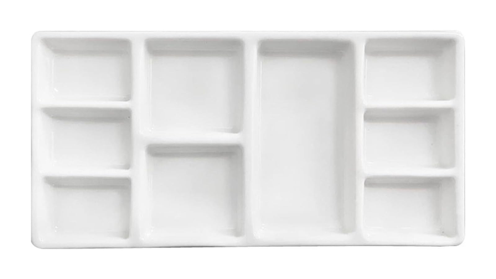 Porcelain Watercolor Paint Palette, Rectangle Ceramic Paint Palette 9 Grids