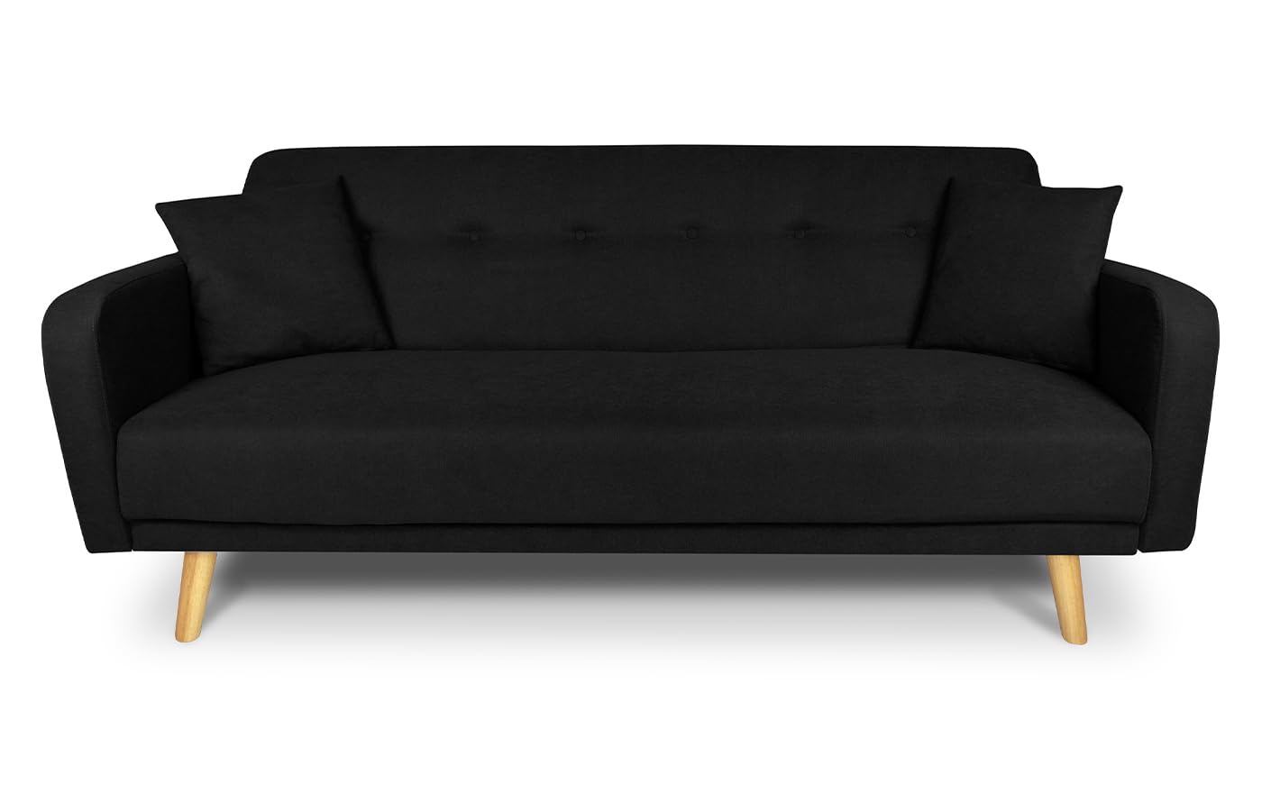 SAMIRA Divano letto clic clac in tessuto, divano 3 posti mod. Henry (Nero)