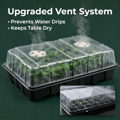 Gardzen 5-Set Seed Starter Tray Kits, Durable Plant Germination Trays with Humidity Vented Domes and Bases, Ideal for Seed Starting, Indoor Gardening, and Greenhouse (Total 200 Cells) - Image 5