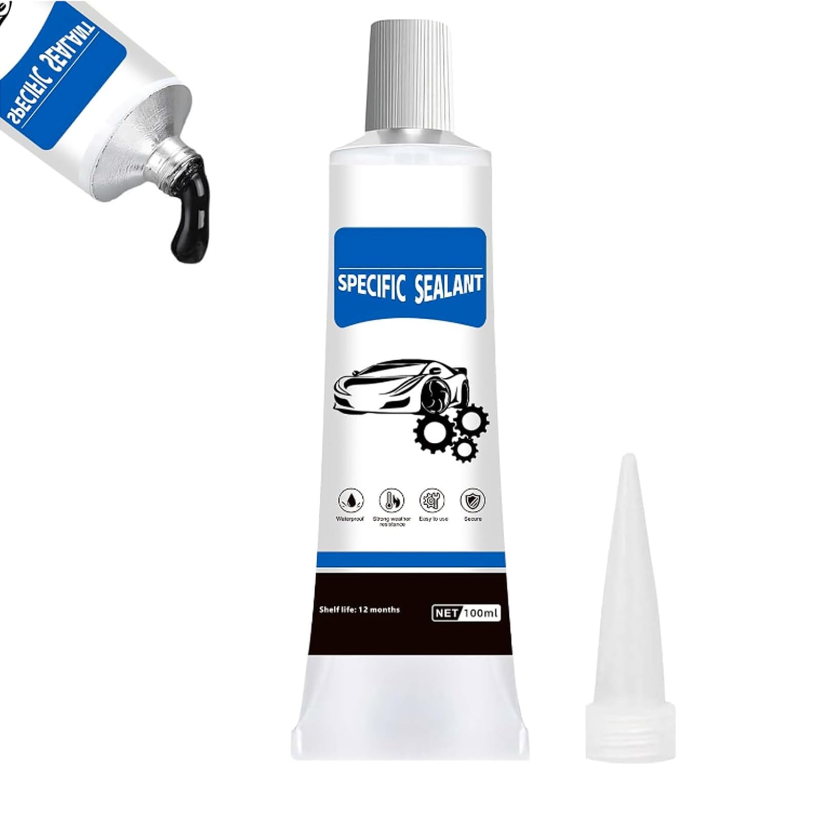 2 X Sigillante Silicone Nero Per Lavatrice Ad Alta Temperatura, Colla Riparazione 170g