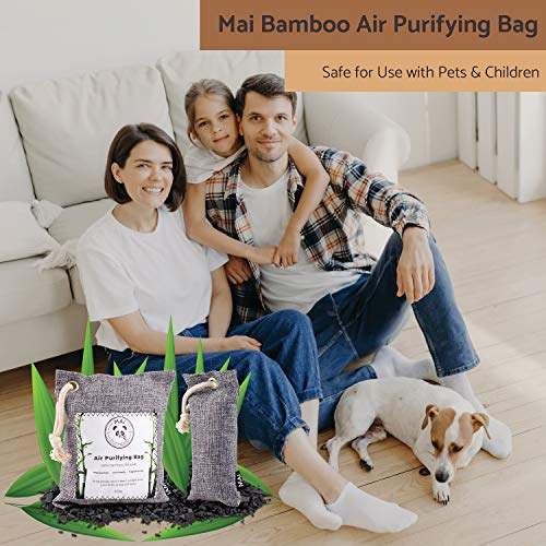 image for MAI Bamboo Charcoal Air Purifying Bag,(4x200g 4x75g) Odor Absorber for
