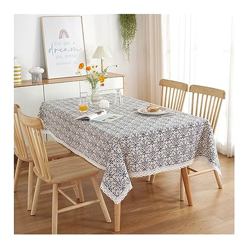 Nappe de decoration bleu et beige au tissage robuste 140x260cm - 2
