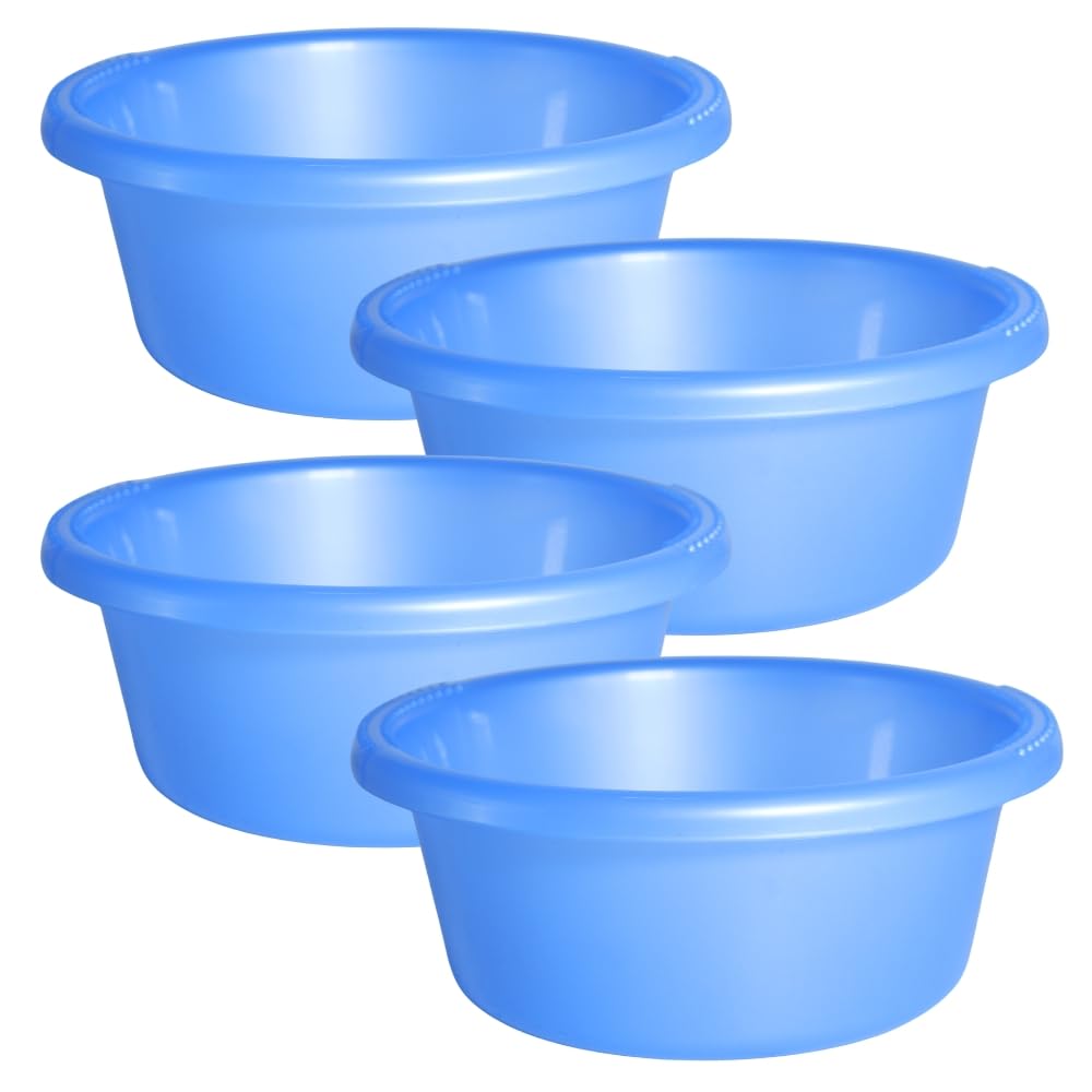 Sunaira Bowlpro Multipurpose Round Plastic Bowl 750 ml |Mixing,Serving,Washing Fruits Vegetables,Hair Colour,Dough and Food Storage|Food Grade,Stackable|Kitchen,Salon|Set of 4|Blue-image-11