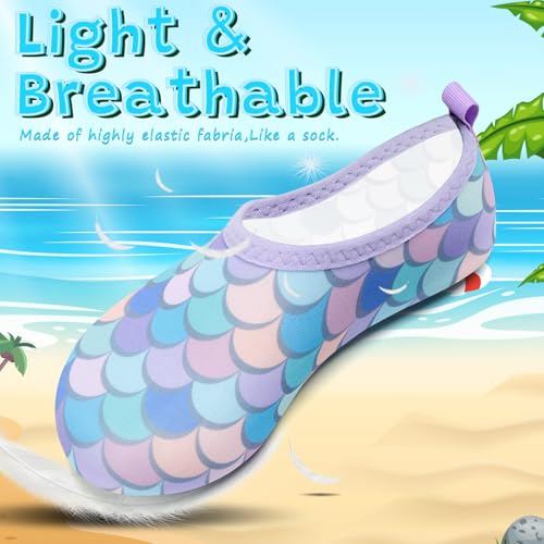 Image of VIFUUR Kids Water Shoes Girls Boys Quick Dry Aqua Socks for Beach Swim Outdoor Sports