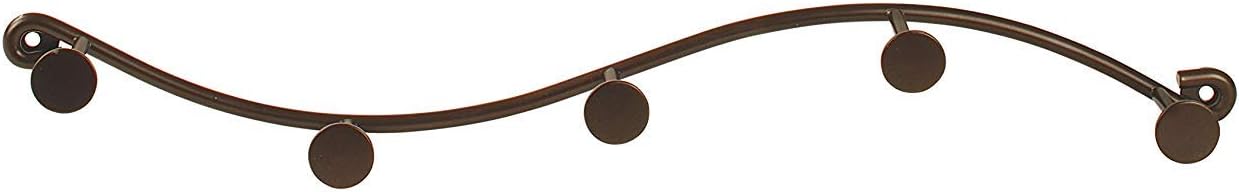 Bronze Wall Mount 5-Hook Rack with Curved Design