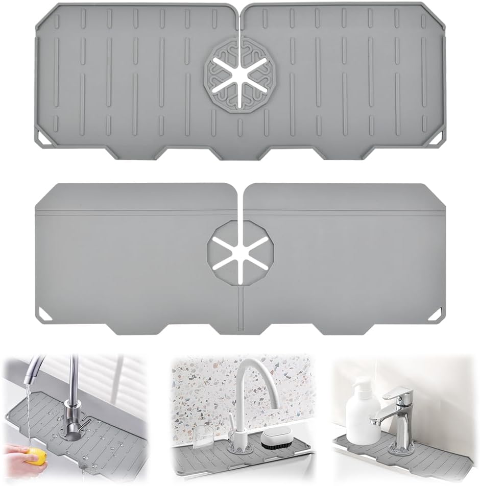 Silicone Faucet Mat, ADERTOS Kitchen Sink Splash Guard Sink Splash Tray