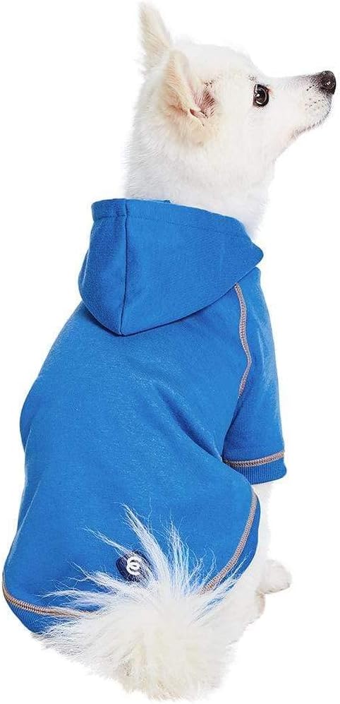 Blueberry Pet Essentials Soft & Comfy Better Basic Cotton Blend Dog Hoodie Sweatshirt in Alaskan Blue, Back Length 36cm, Pack of 1 Jacket for Dogs - Image 3