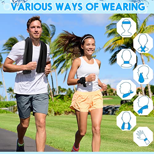 Redbaker 20 Pack Cooling Towel 40 X 12'' Cooling Towels For Neck And Face Hot Weather Soft Breathable Chilly Towel With Bag Microfiber Ice Towel For Yoga Gym Men Women Workout Travel Camping(Black) #TOP4