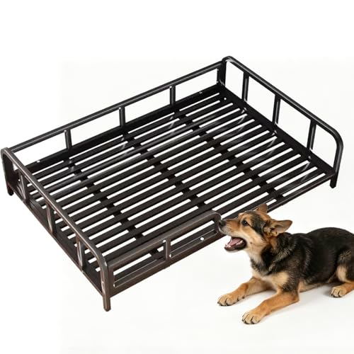 Lit durable pour chien et chat en acier au carbone noir