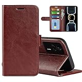 XFDSFDL® Schutzhülle für Xiaomi Redmi K60E (6,67 Zoll) Buchstil PU Lederhülle Links/Rechts Offen Flip Hülle mit Magnetverschluss Taschen Kartenfächern Brieftasche Ledertasche, Braun