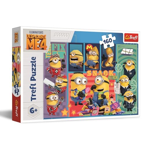 Trefl - Despicable Me 4, Freude der Minions - Puzzle 160 Elemente - Buntes Puzzle mit Helden der Fernsehserie, Kreative Unterhaltung, Spiel fĂĽr Kinder ab 6 Jahren