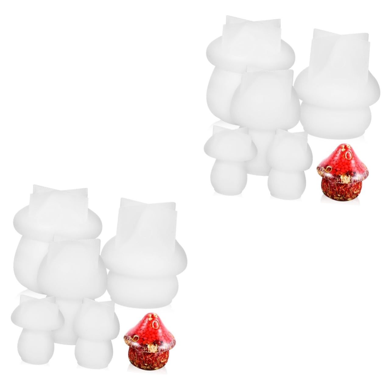ARTIBETTER 2 Sätze Mushroom Jar Silikonform Diy Gießform Für Kleine Gläser Vielseitig Einsetzbar Aufbewahrungsbehälter Und Stilvolle Dekoration Für Zuhause 5 Stück * 2