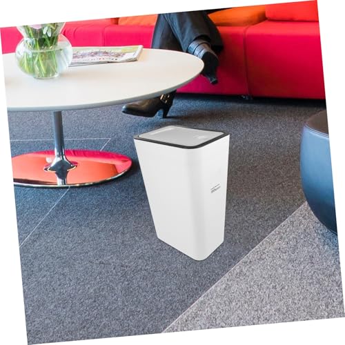 Caneca de basura con tapa Happyyami blanca 10L rectangular miniatura 6