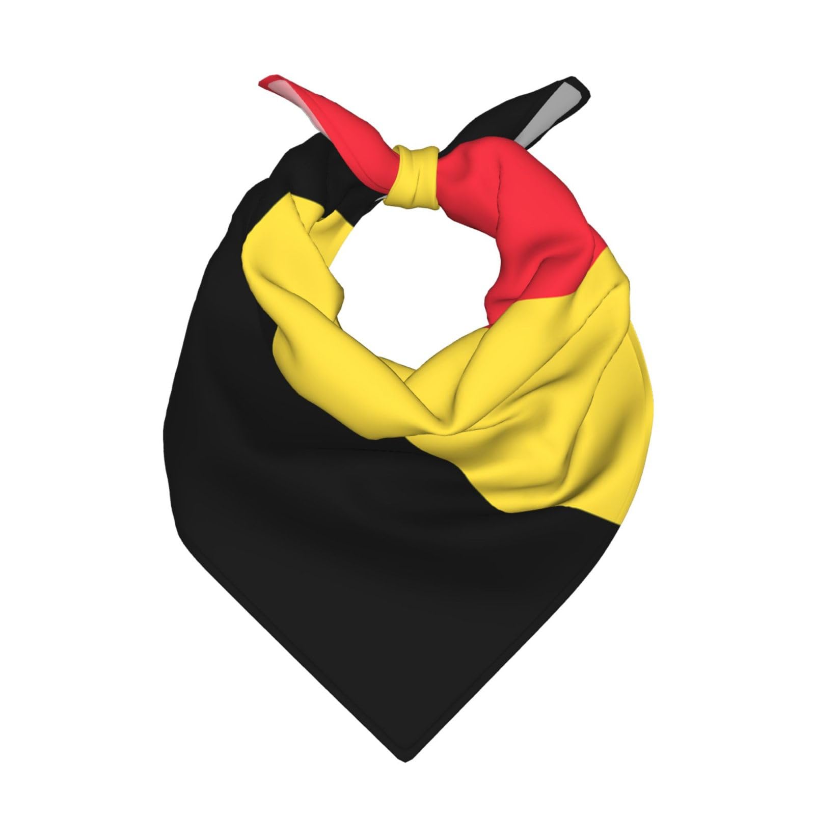 MROWYC Flag of Belgium Bandana, Black Yellow Red, Polyester, Casual, 55x55cm, Unisex Adult