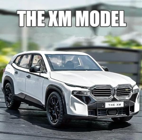 Image of Invite Enterprise 1:24 B.M.W XM SUV Model Car Zinc Alloy Pull Back Toy Diecast Toy Cars with Openable Doors, Sound and Light for Kids Boy Girl Gift(White Color)