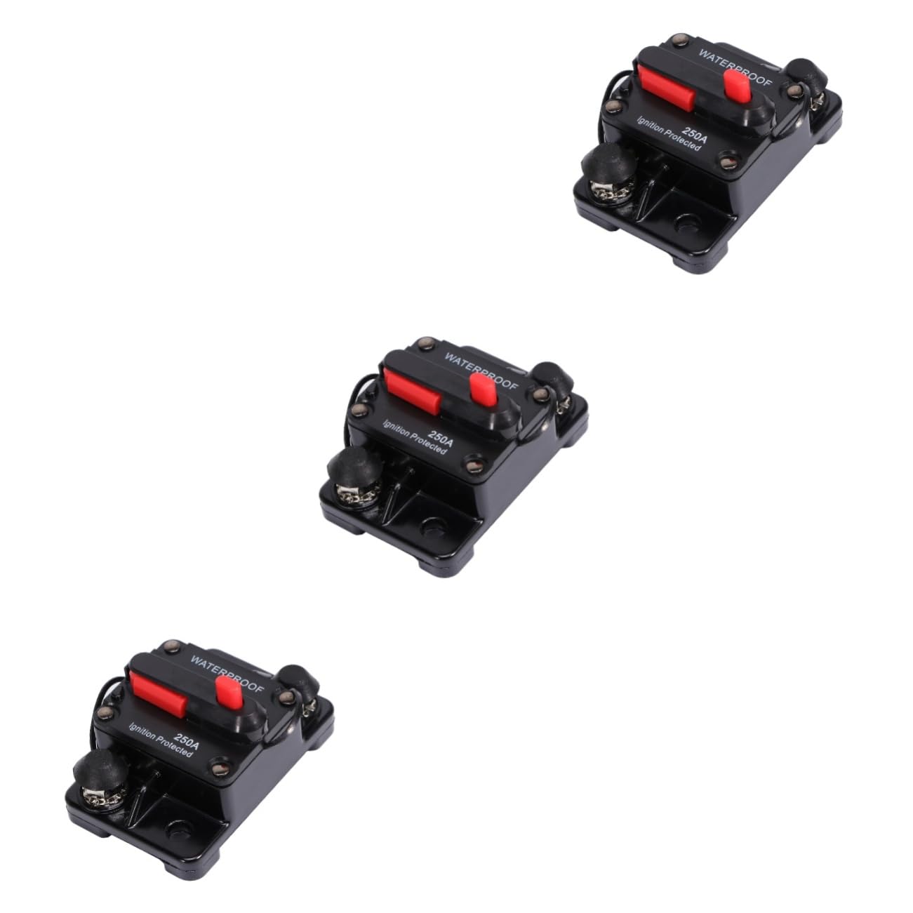 Gatuida Lot De 3 Prises Doubles 250 A Avec Interrupteur Pour Appareil Électroménager Noir