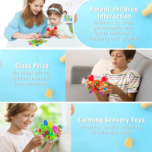 Color Sorting Sensory Toys, Squishy Sensory Toys for Kids with Autism, Montessori Toddler Travel Toy,Calm Down Fidget Toys for Children with Autism and ADHD (Dinosaur+Crab 2PCS) - Image 6