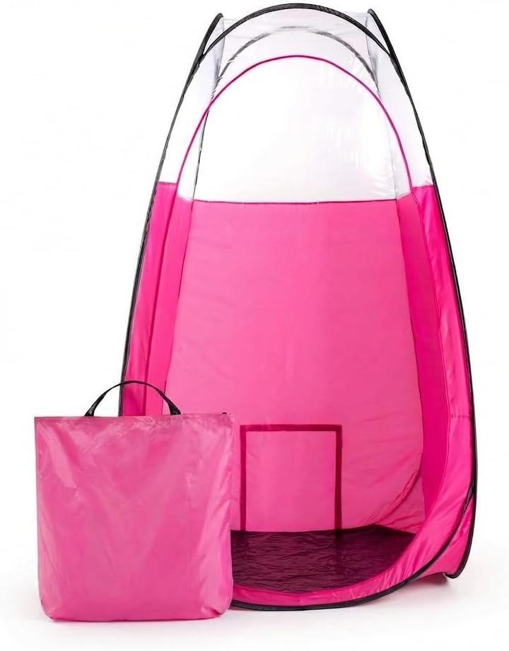 Naked Sun XL Portable Spray Tan Tent – Extra Large Pop Up Tent for Professional Tanning, Heavy Duty Fabric Mobile Spray Room with Carrying Bag & Easy Clean Floor - Pink
