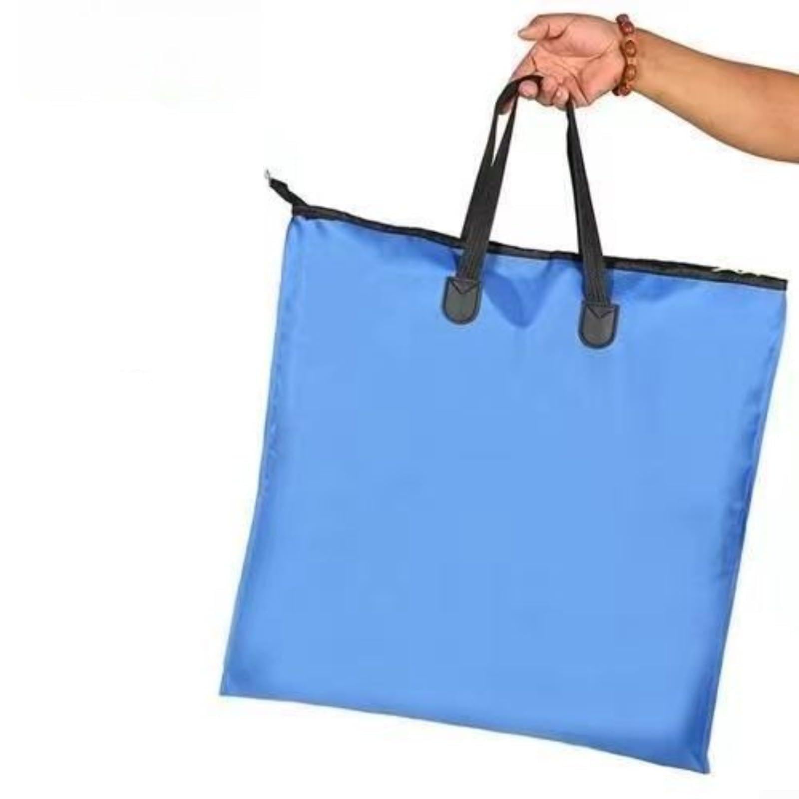 1 Pack Waterproof Fishing Keep Net Bag, Oxford Cloth Carry Case for Landing Net Storage, Foldable Portable Gear Organizer for Outdoor Camping Travel, 38-55cm(50 * 50cm Blue)