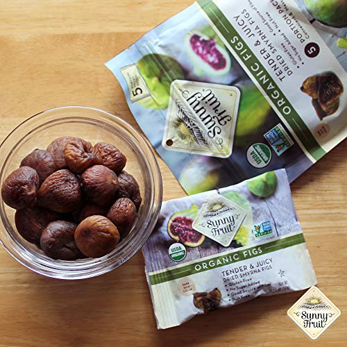 ORGANIC Turkish Dried Figs Sunny Fruit (2 Bags) (5) Portion Packs