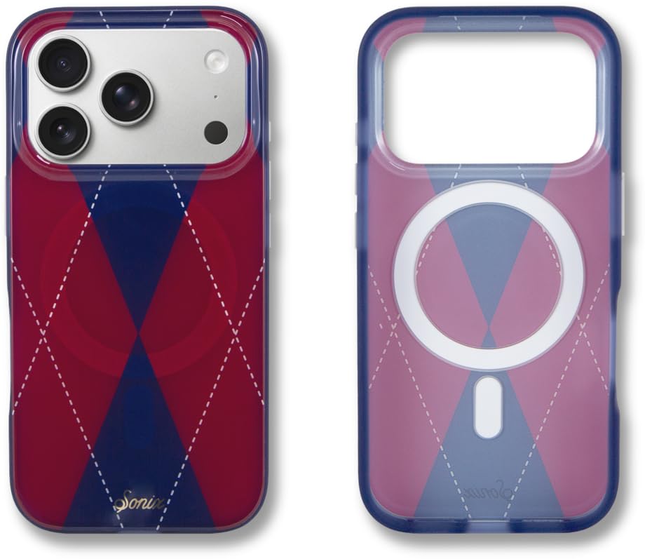 Sonix Case for iPhone 18 Pro, 17 Pro | Argyle Red/Blue