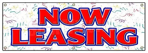 72" Now Leasing Banner Sign for Lease Rent Office Retail Space Apartment apt