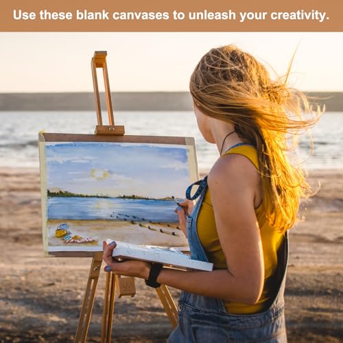 Tableros de lienzo para pintura de 8x12 pulgadas en blanco y sin ácidos para óleo y acrílico 7