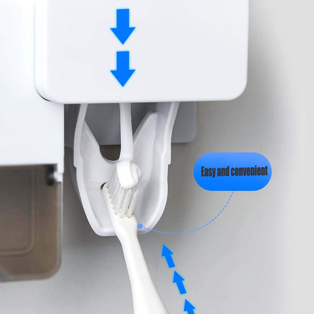 TJH Smart - Supporto per la disinfezione degli spazzolini da Denti, da Parete con Raggi UV, sterilizzatore per spazzolini da Denti elettrici, Installazione Senza perforazioni