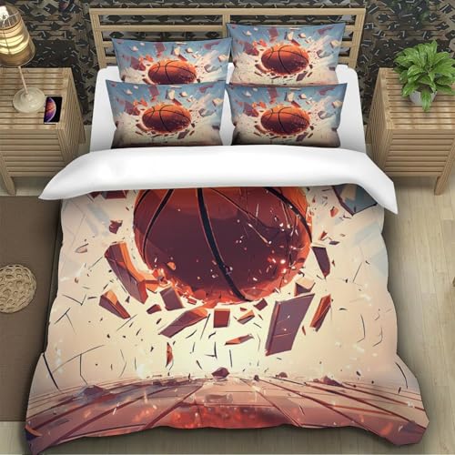 Housse de couette basket-ball 3D microfibre drap de couette single 135x200 - 5