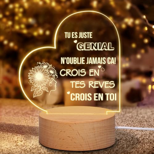 Coldbling Regalo para mujer, regalo de Navidad para mujer, regalo de cumpleaños para mujer, luz nocturna grabada, idea de regalo original para mamá, amigos, hija, hermana, mejor amiga
