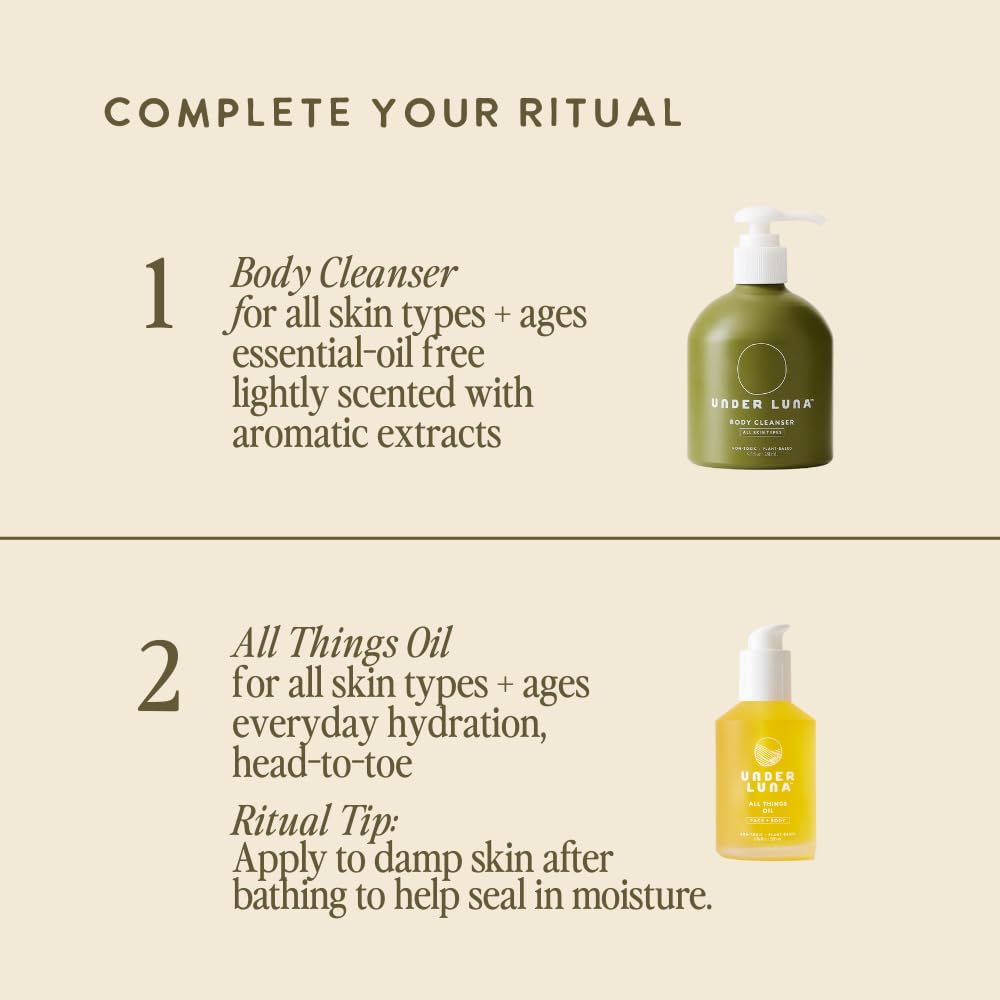 Under Luna Body Cleanser | Gentle Wash for Daily Use | Plant-Powered Cleanse with Soothing Botanicals | Non-Stripping & Safe for All Ages | Vegan & Non-Toxic | 9.5 fl oz