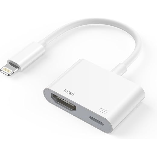 Lightning to HDMI Adapter for iPhone to TV [Apple MFi Certified] iPhone to 1080P Digital AV Adapter Sync Screen Connector with Charging Port for iPhone14/13/12/11/XS/XR/8/iPad to TV/Monitor/Projector