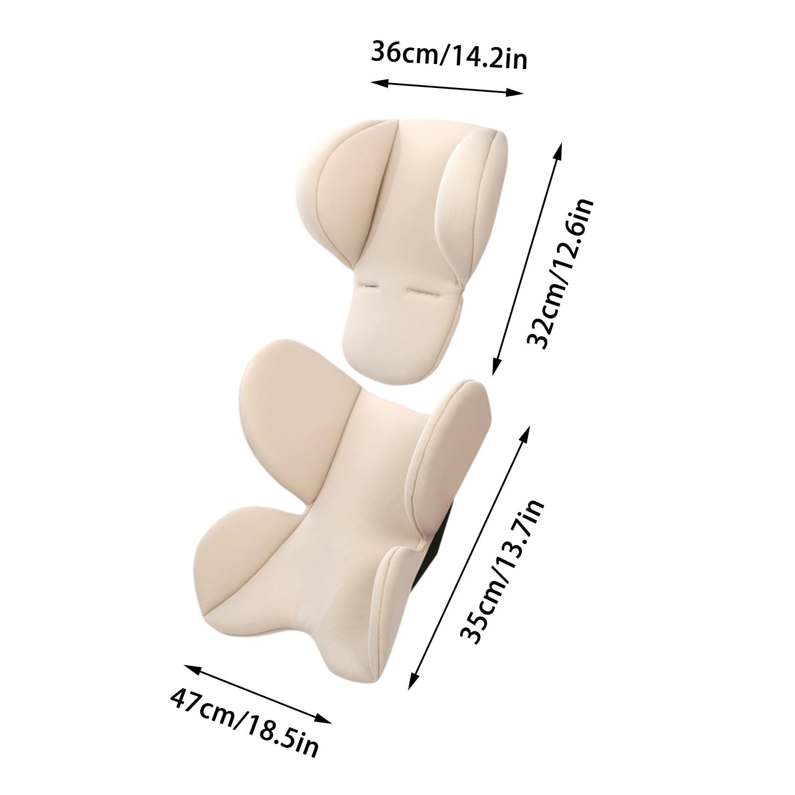 Cojín de asiento de coche para recién nacido, inserto de soporte para cabeza y cuerpo para asientos de coche, cochecitos y tumbonas