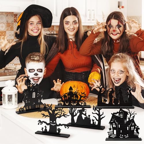 Décorations de centre de table en bois d'Halloween stable pour meuble