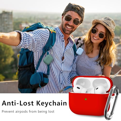 Image of Ljusmicker for AirPods Pro Case Cover with Cleaner Kit,Deep Red