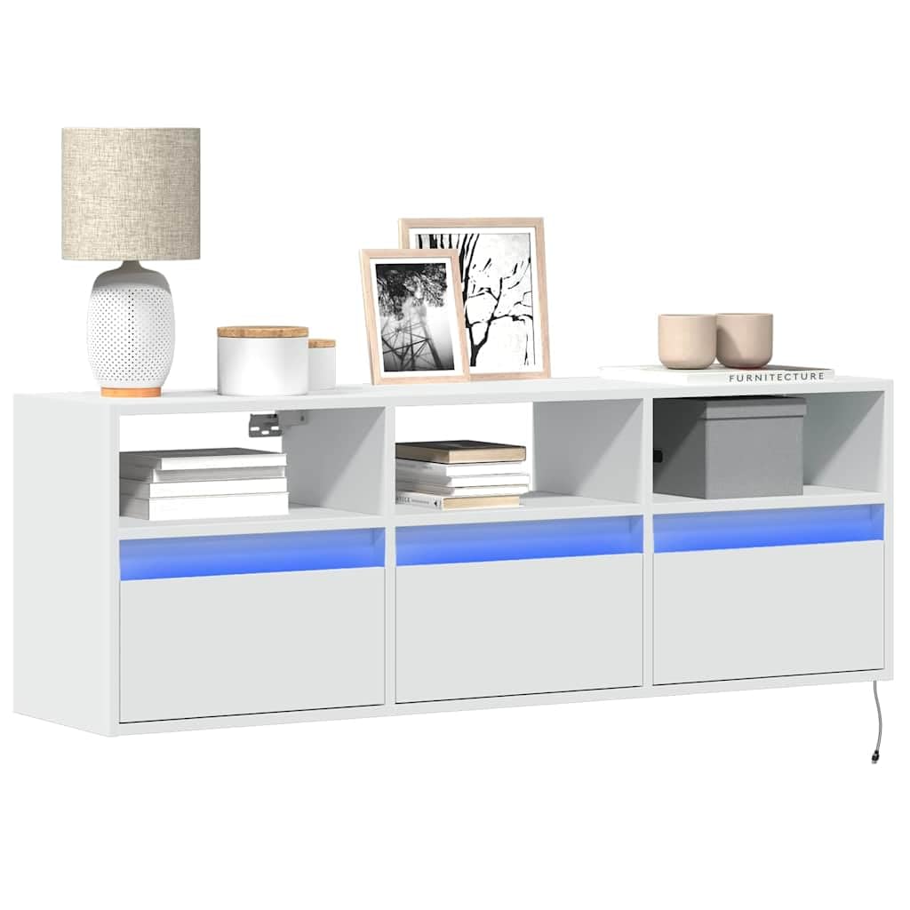 Madera resistente LED RGB para ambiente moderno Blanco 130x31x45 cm