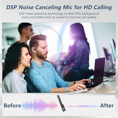 BANIGIPA Bluetooth Headphones with Removable Microphone, Noise Cancelling Wireless Headset for Phones Laptop Computer PC, Open Ear Headphones for... - Image 3