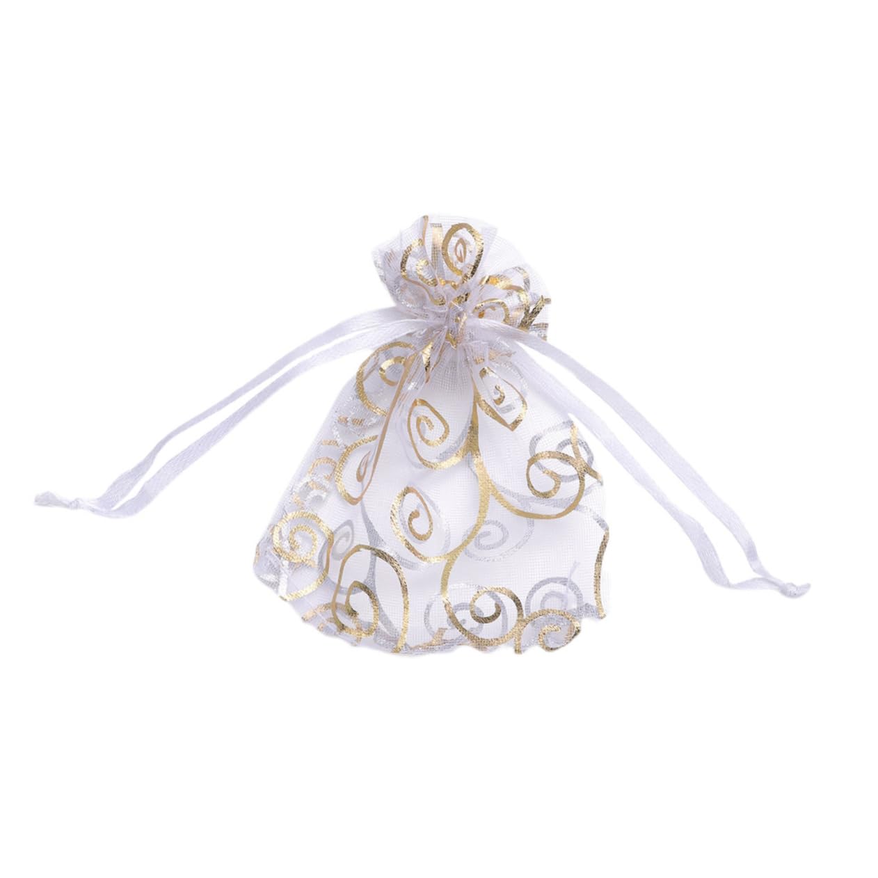 Gatuida 3 Set Di Sacchetti Con Coulisse in Organza Bianca Per Gioielli Da Sposa Piccoli Sacchetti Da Viaggio 100 Pezzi*3