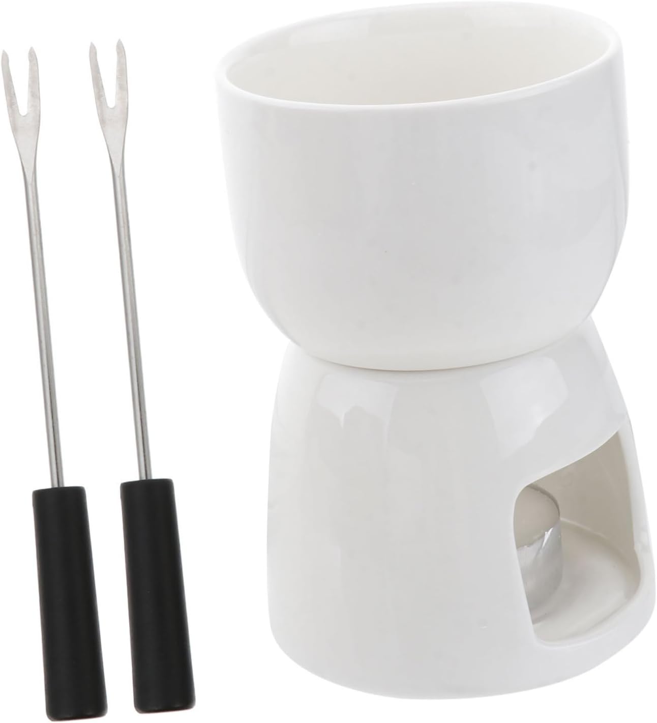 MAGICLULU Ceramic Fondue Pot Set for Chocolate and Cheese Hot Pot with Candle Random Color for Parties and Gatherings