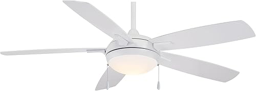 MINKA-AIRE F534L-WH Lun-Aire con luz Ventilador de techo de 54 pulgadas con luz LED integrada de 17 W en acabado blanco