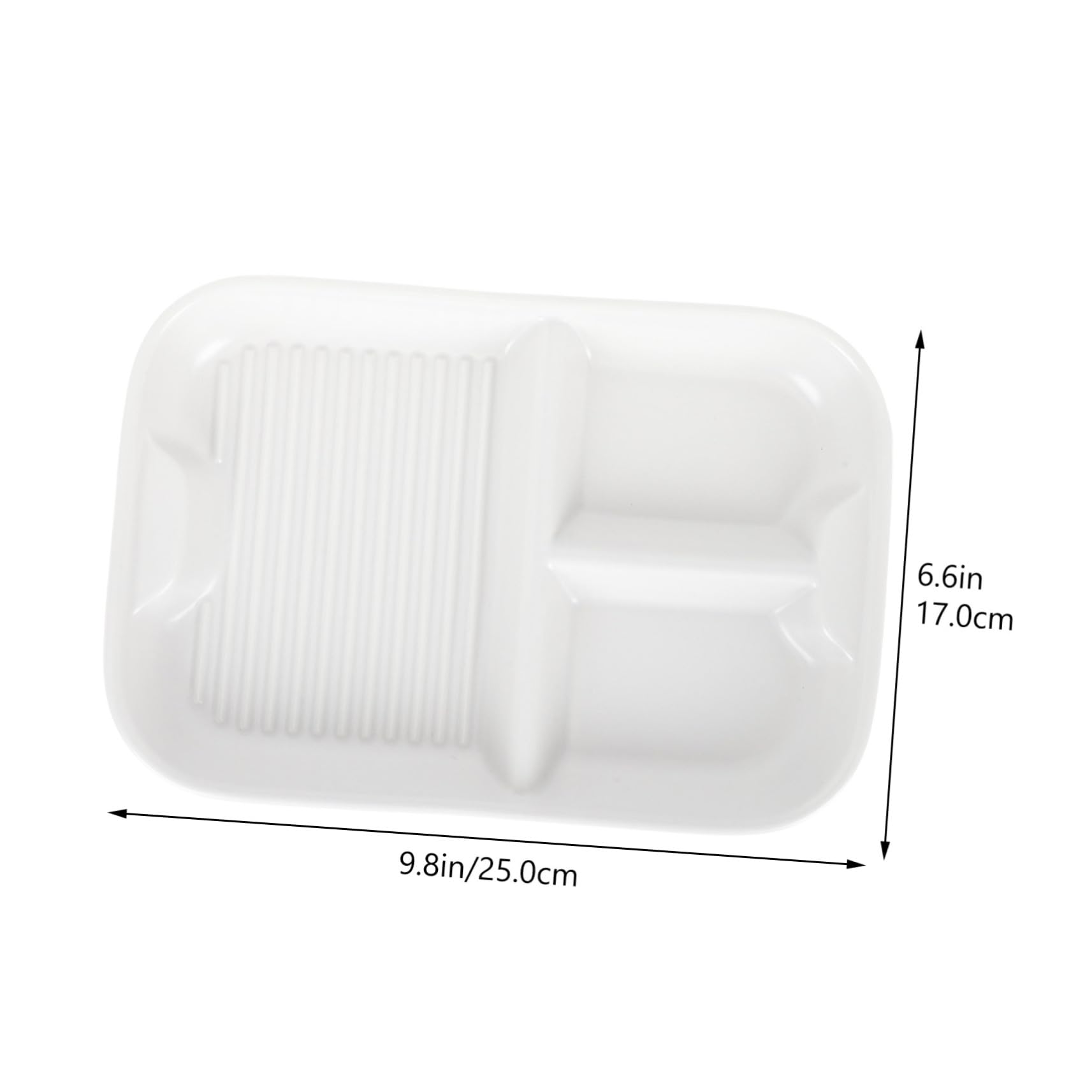 Assiette Compartimentée en Céramique Blanche pour Adultes 3 Compartiments, Surface Lisse et Brillante, pour Repas en Famille ou Réceptions