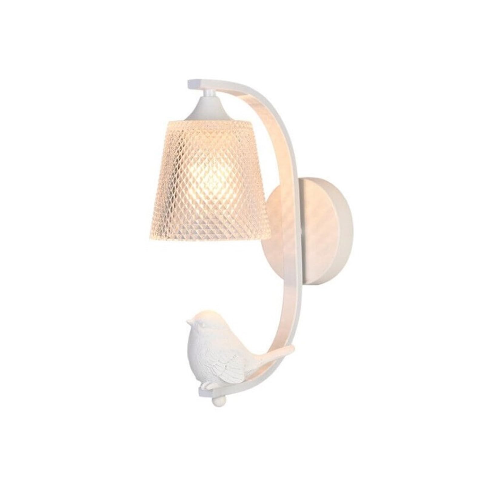 WQQYU6HKF Lights Bird Decor Curved Iron Wall Sconce Glass Lamp Lamps