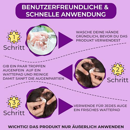 Golden Pets NEU! Augenreiniger für Hunde & Katzen I Winter-Schutz 100% natürliche Augenpflege, Sanfte Reinigung gegen Verkrustungen & Tränenstein I Vorbeugung von Tränenflecken 100 ml