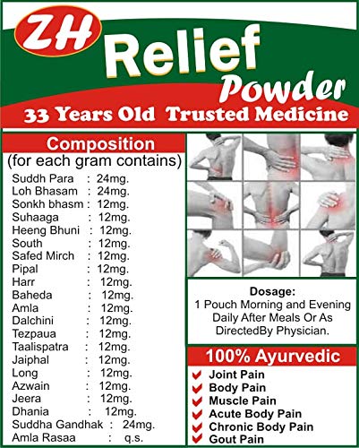 Zyrex ZH Pain Relief Powder-40 Pouch (Sachet) Pure Herbal and Result Oriented.