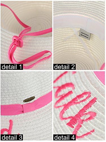 C.C Children's Weaved Crushable Beach Embroidered Quote Flop Brim Sun Hat4