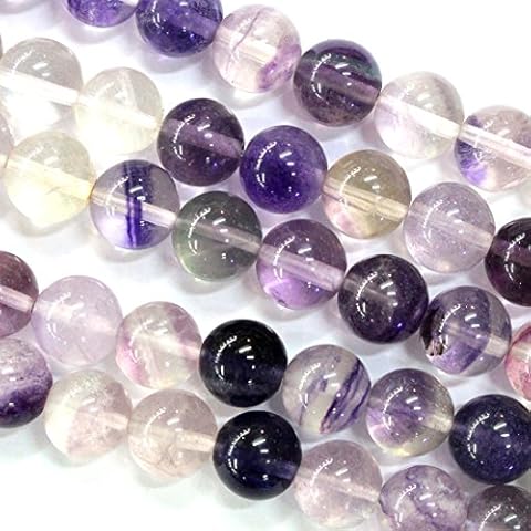 Natural color Genuine purple fluorite round Gemstone Loose Beads for DIY Jewelry Making (10mm) Cover