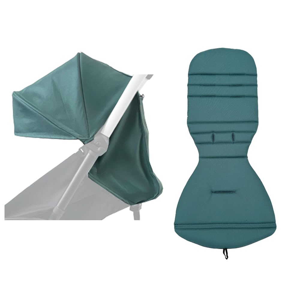 Baldacchino e cuscino per seggiolino per passeggino compatibili con Babyzen YOYO 2 e YOYO+, kit di ricambio di accessori per passeggino, tessuto impermeabile a doppio strato (blu acqua)